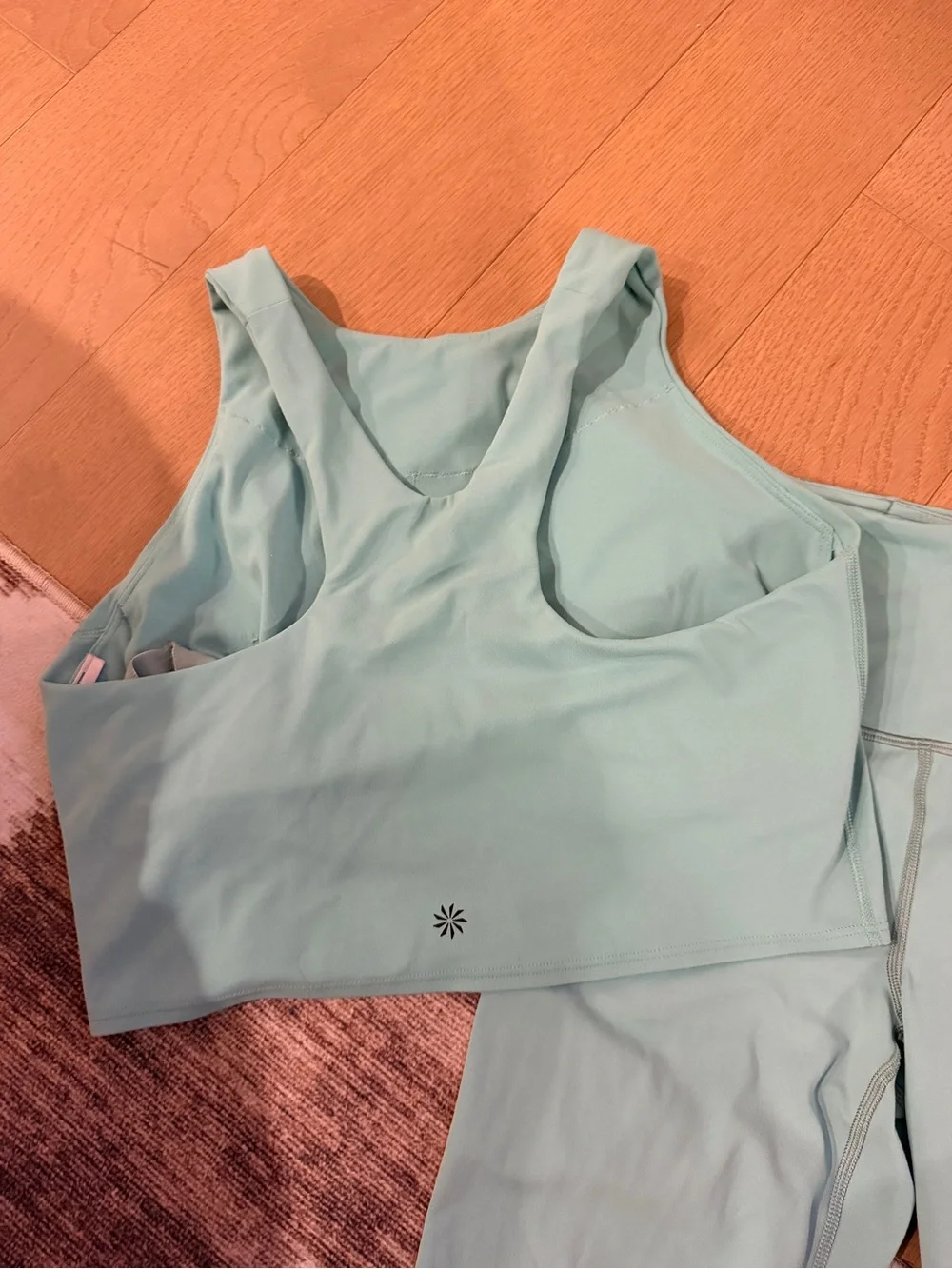 Athleta Mint Green Active Leggings & Crop Tank Set